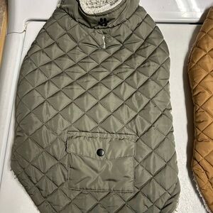 Quilted Olive Green Dog Jacket